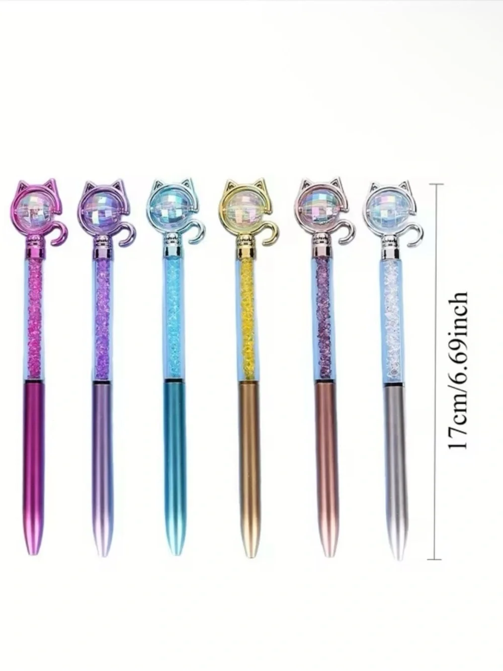 Colorful Rhinestone Cat Pens - Picture 6 of 7